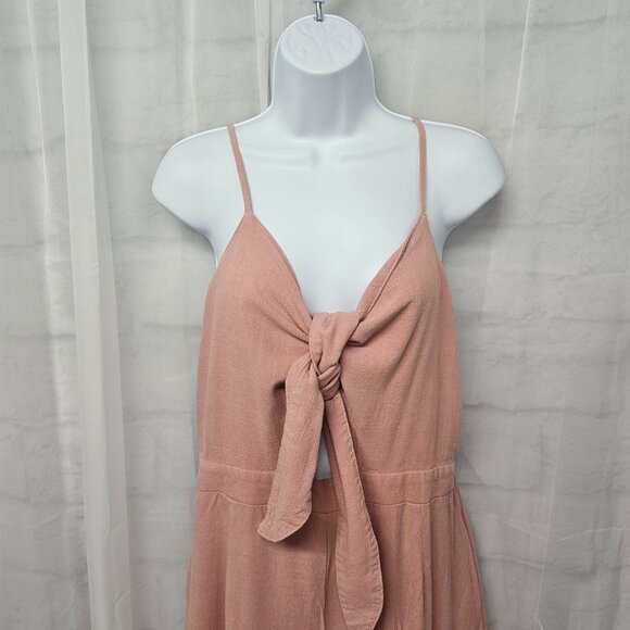 Anrabess Pink Halter Wide Leg Jumpsuit Coquette Cropped Club Beach XL - Picture 2 of 11
